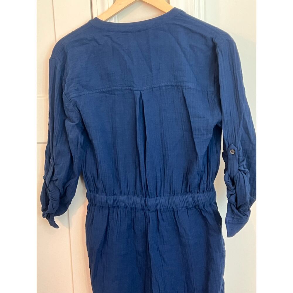 MADEWELL WOMENS 00 ORGANIC COTTON BLUE UTILITY JUMPSUIT BUTTON FRONT LONG SLEEVE - Picture 10 of 10